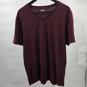 Old Navy Men's V-Neck T-shirt Size‎ XL Maroon Soft-Washed